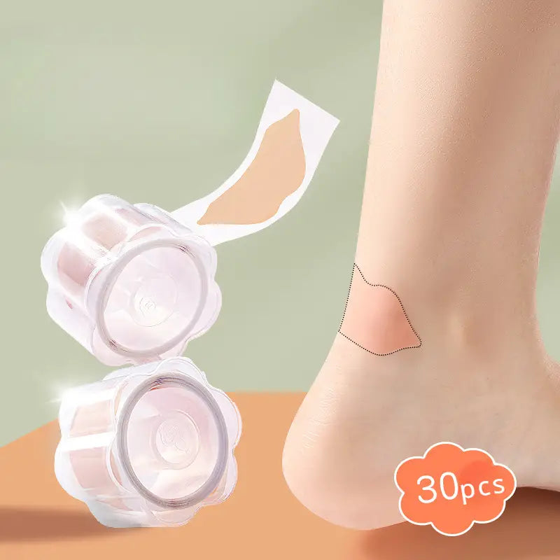 30-Pack Hydrocolloid Gel Blister Bandages - Waterproof Adhesive Foot Care Cushions for Heel Abrasion, Blisters, and Foot Wear - Pain Relief Pads with Insole Protection