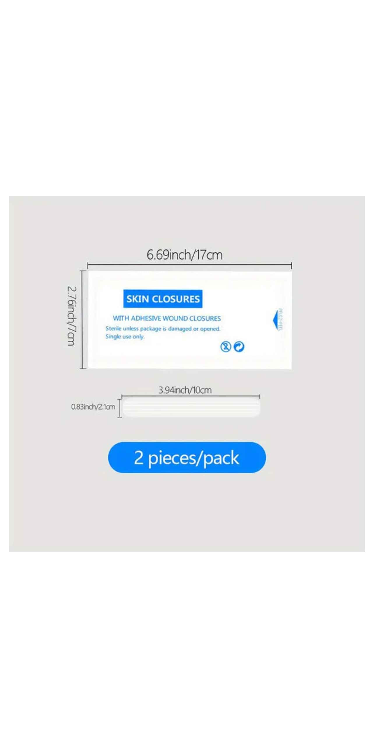 1 Pack, Self-adhesive Tape For Skin Closure, Personal Kit Emergency Supplies, Sterile Low-to-sensitive Non-woven Tape, Skin Adhesive, C-section Suture Tape, Small Wound Closure Kit Cut, 0.61/1.19/2.11 Cm × 10.01 Cm