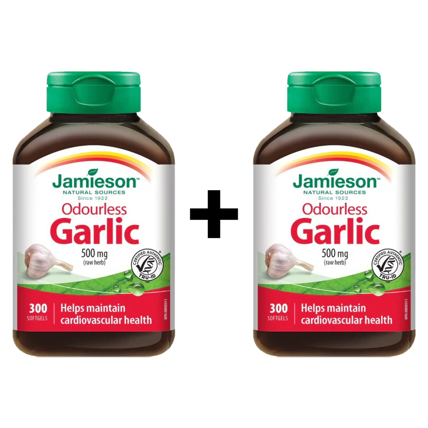 Jamieson Odorless Garlic 300 Softgels 1+1