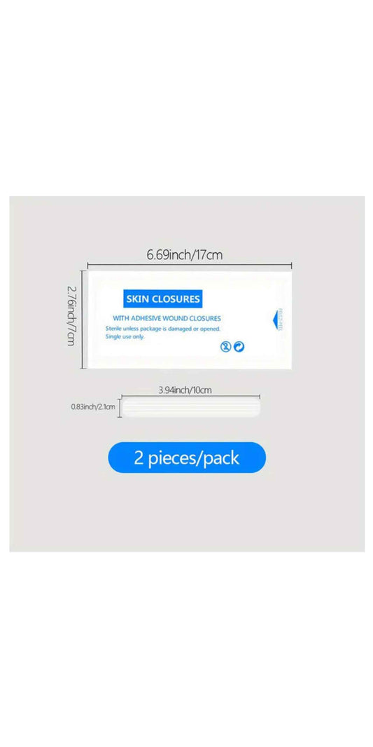 1 Pack, Self-adhesive Tape For Skin Closure, Personal Kit Emergency Supplies, Sterile Low-to-sensitive Non-woven Tape, Skin Adhesive, C-section Suture Tape, Small Wound Closure Kit Cut, 0.61/1.19/2.11 Cm × 10.01 Cm