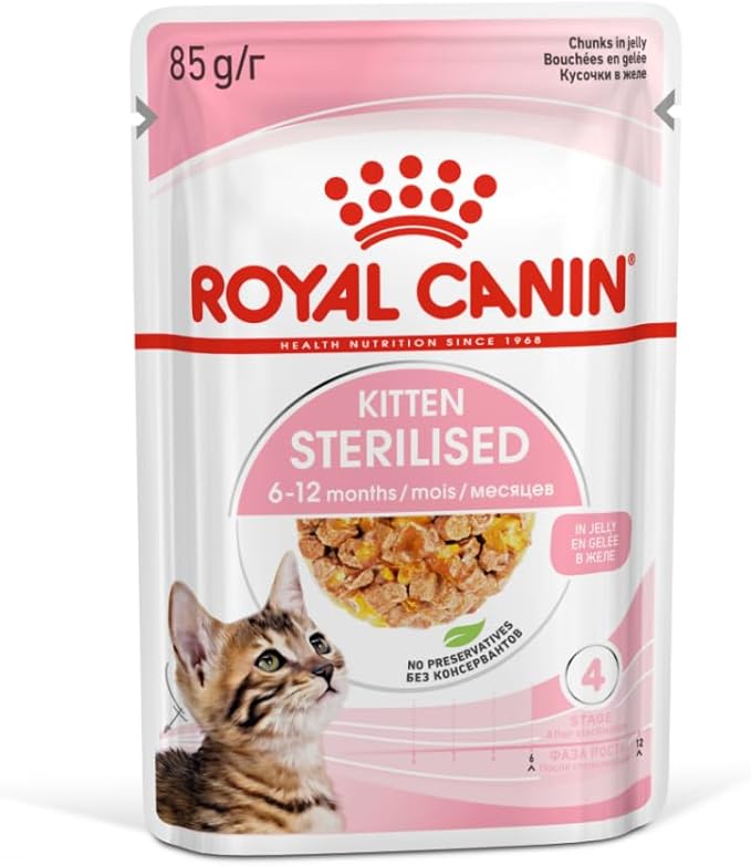 Feline Health Nutrition Kitten Sterilised Jelly (WET FOOD - Pouches) 12 x 85g