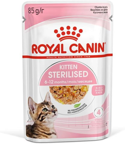 Feline Health Nutrition Kitten Sterilised Jelly (WET FOOD - Pouches) 12 x 85g