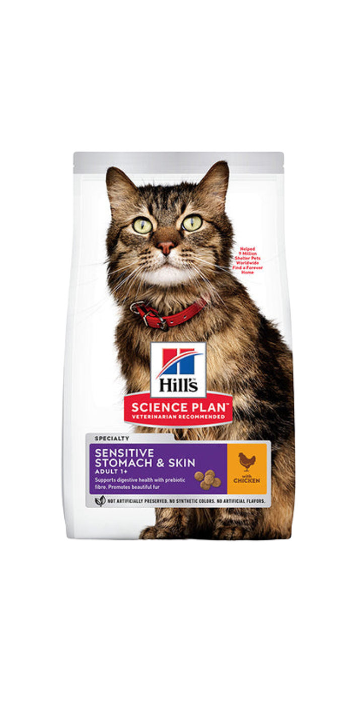 Hill’s Science Plan Sensitive Stomach & Skin Adult Cat Food With Chicken (1.5kg)